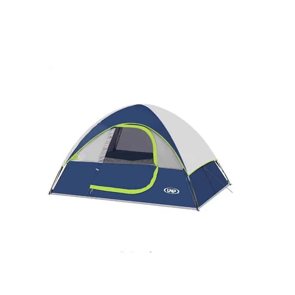 Unbranded 9 ft. x 7 ft. Dark Blue Steel Polyester Outdoor Canopy Tent, Camping Tent with Rainfly Portable Dome Tents for Camping