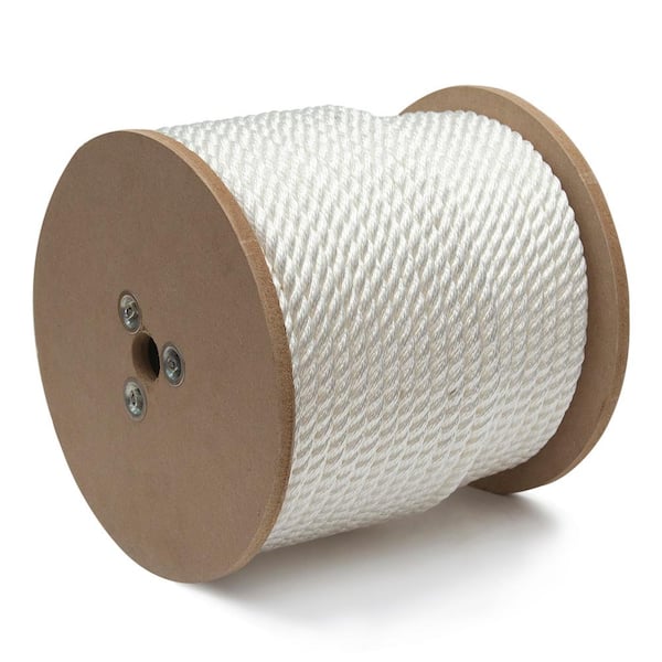 Mibro 3/8 in. x 400 ft. Nylon Twisted Rope, White