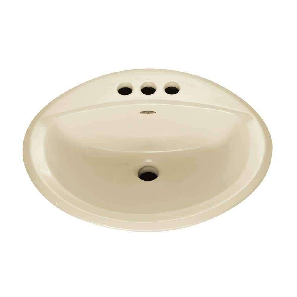 American Standard Aqualyn Self Rimming Bathroom Sink In Linen 0476028222 The Home Depot