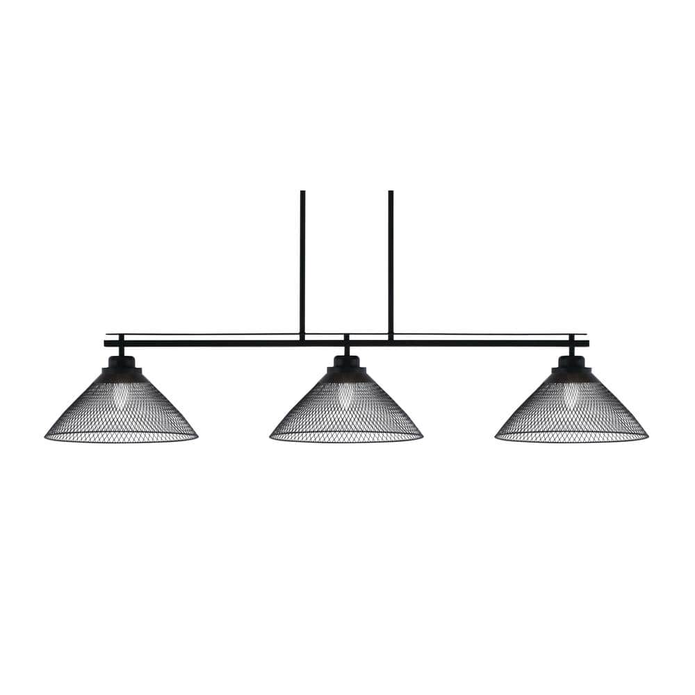 Monroe 3-Light, Round Fitter, Matte Black Finish, 14 in. Matte Black Billia