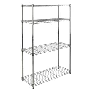 Chrome 4-Tier Carbon Steel Wire Shelving Unit (35 in. W x 53 in. H x 14 in. D)