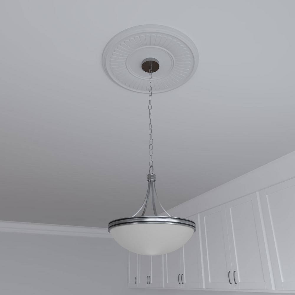 Blossom White 19" Thermoformed PVC Ceiling Medallion