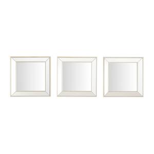 Small Square Champagne Beveled Glass Classic Accent Mirror - Set of 3 (14 in. H x 14 in. W)