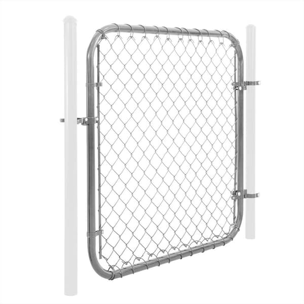 4 ft. W x 4 ft. H Silver Galvanized Chain Link Fence Gate