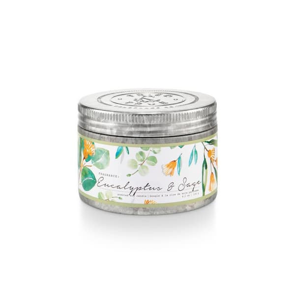 Unbranded 4.1 fl. oz. Eucalyptus and Sage Small Tin Scented Candle (1-Pack)