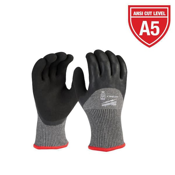 Milwaukee Small Red Latex Level 5 Cut Resistant Insulated Winter Dipped Work Gloves