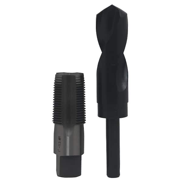 Drill America 1 Carbon Steel NPT Pipe Tap and 1-5/32 High Speed Steel Drill Bit Set POU Series