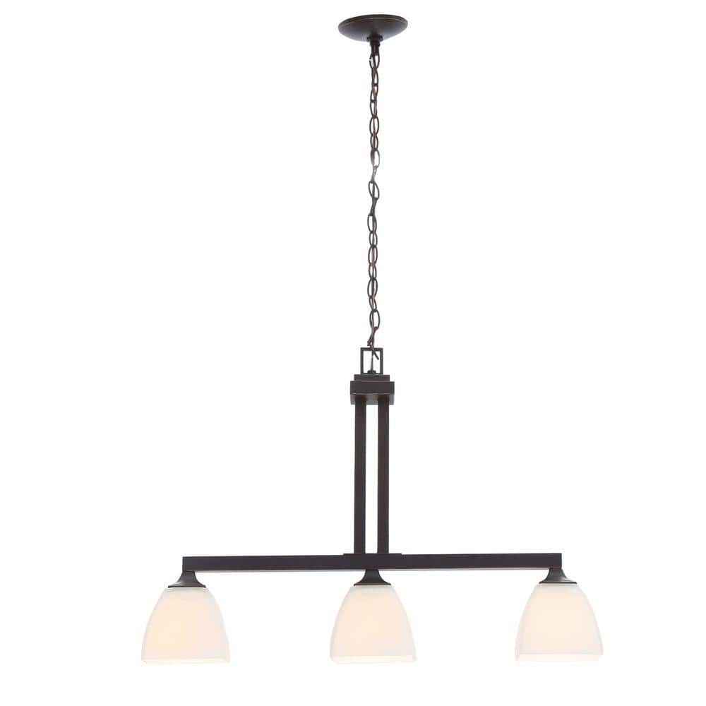 Hampton Bay Mattock 3Light Oil Rubbed Bronze Kitchen Island Light with