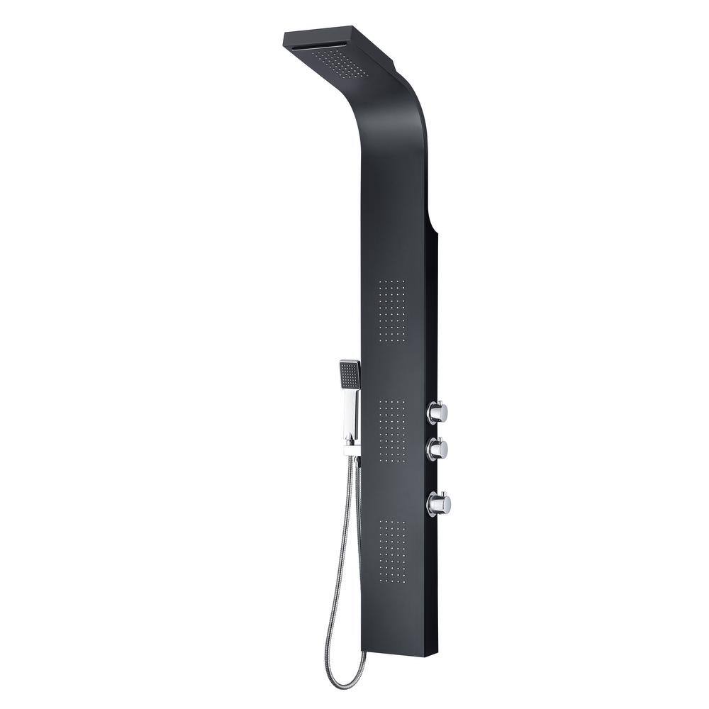 LEVEL Series 66 in. 3-Jetted Full Body Shower Panel System with Heavy Rain 