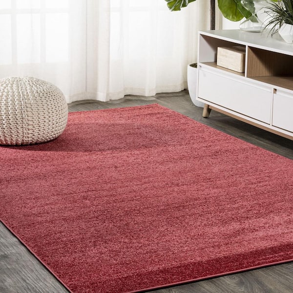 Haze Solid Low-Pile Red 3 ft. x 5 ft. Area Rug