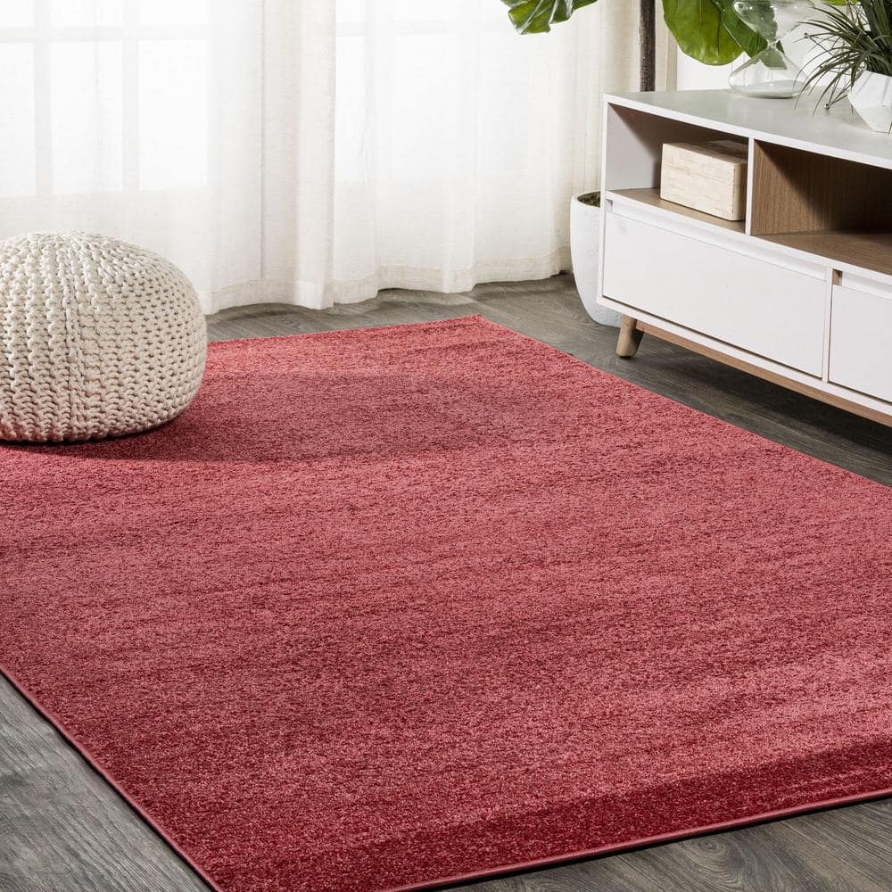 JONATHAN Y Haze Solid Low-Pile Red 8 ft. x 10 ft. Area Rug SEU100E-8 ...