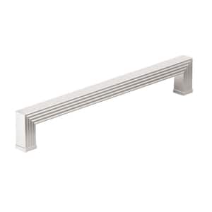 Como Collection 12 5/8 in. (320 mm) Grooved Brushed Nickel Transitional Rectangular Appliance Pull