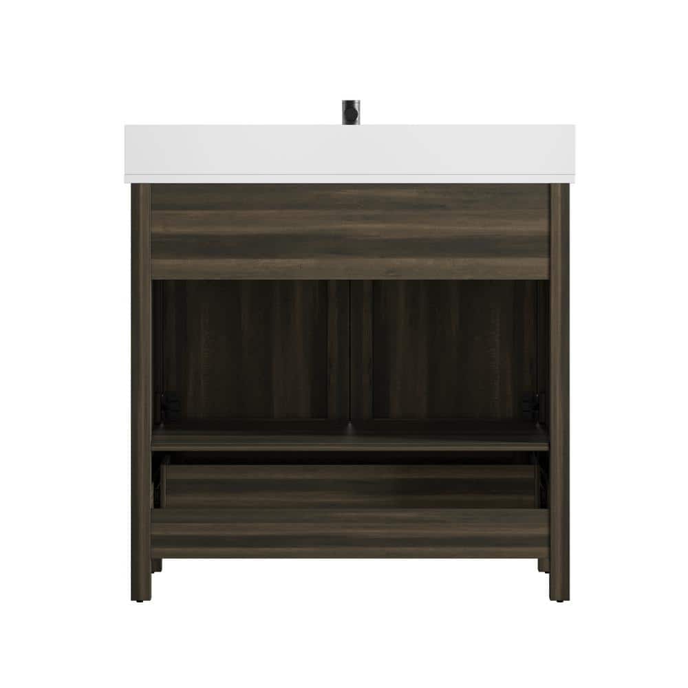 Canyon Lake Pine 36" Single Bathroom Vanity with White Stone Top