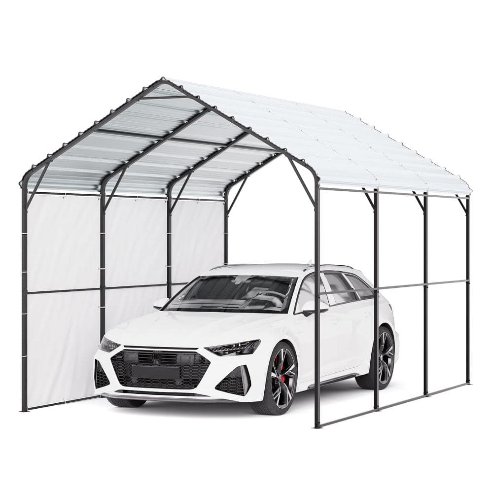 Heavy-Duty Metal Carport 10 x 15 ft. with Galvanized Steel Frame and Roof, Outdoor Car Tent Garage Shade price history on PriceWatchPro