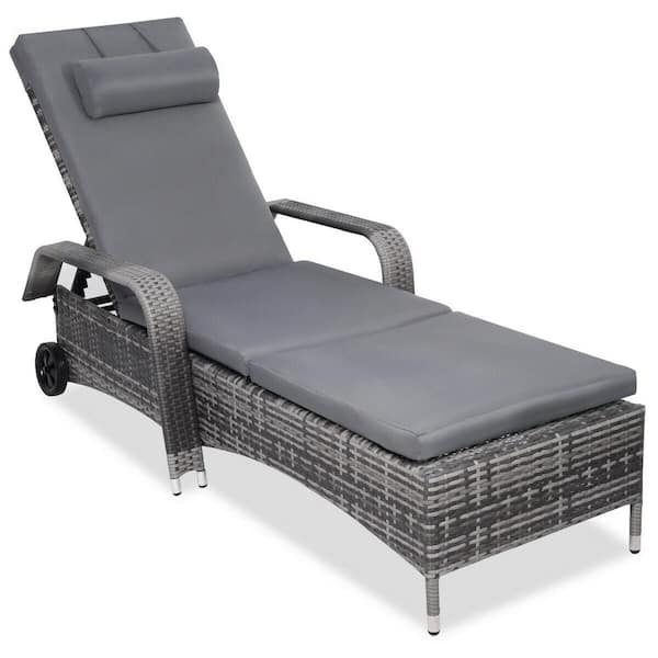 Costway Patio Rattan Chaise Wicker, Costway Outdoor Rattan Chaise Lounge Chair