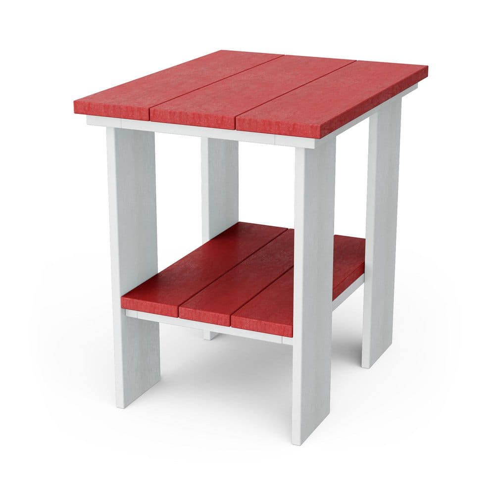 Contemporary Cardinal Red and White HDPE Plastic Outdoor Side Table price history on PriceWatchPro