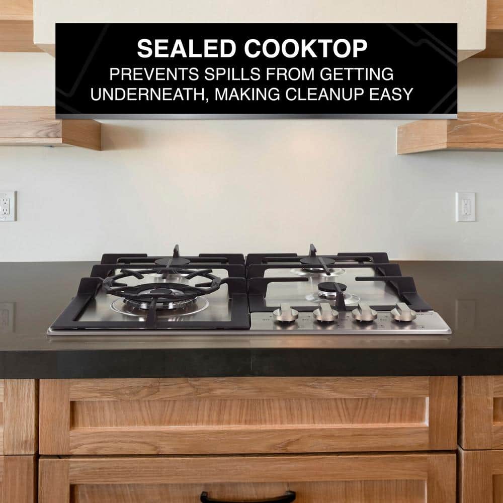 24-Inch Stainless Steel Gas Cooktop with Cast Iron Grates