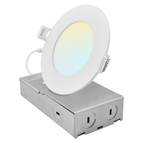 4 In. Integrated LED Canless Spotlight Recessed Light 5CCT Dimmable 650/800/1066LM CRI 90 8W/10W/13W IC Rated ETL Listed