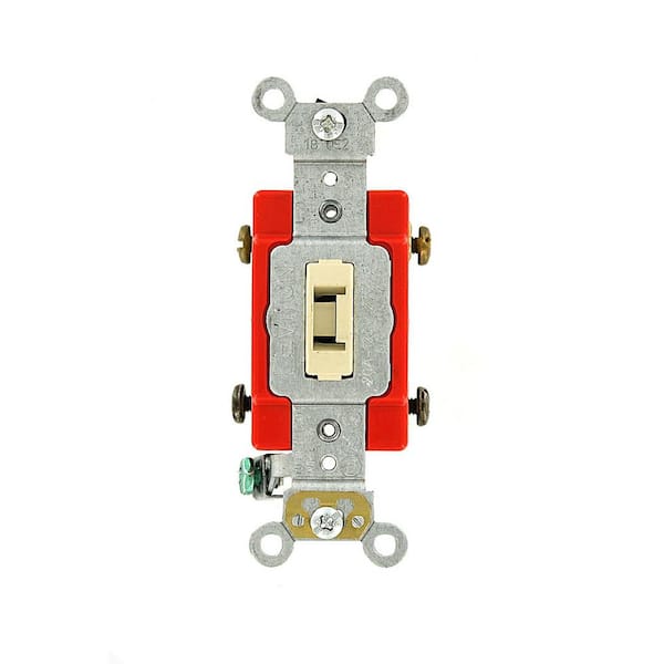 Leviton 20 Amp Industrial Grade Heavy Duty Double-Pole Locking Switch, Ivory