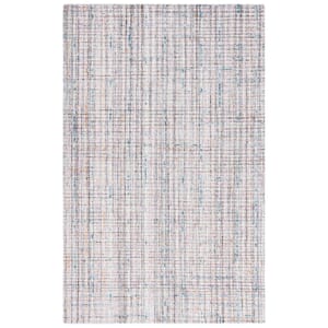 Abstract Pink/Brown 4 ft. x 6 ft. Modern Plaid Area Rug