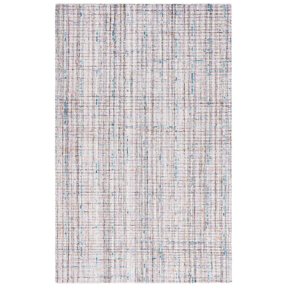 Hand-Tufted Woolen Abstract Rug in Warm Red, 8' x 10'