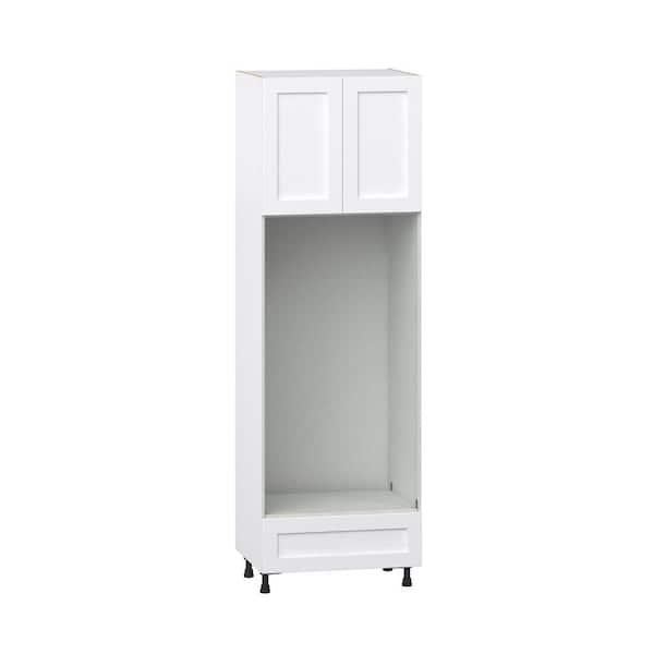 Milton 30 in. W x 24 in. D x 94.5 in. H Assembled Shaker Double Oven Kitchen Cabinet in Bright White with Drawer