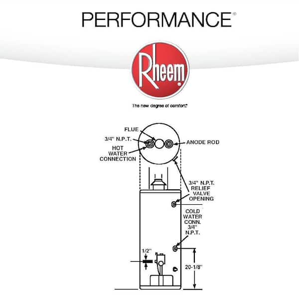 Rheem Performance 40 Gallon (152L) 6 Year 40,000 BTU Power Damper