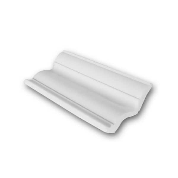 1-1/8 in. D x 1-3/4 in. W x 4 in. L Primed White Plain Polystyrene Crown Moulding Sample