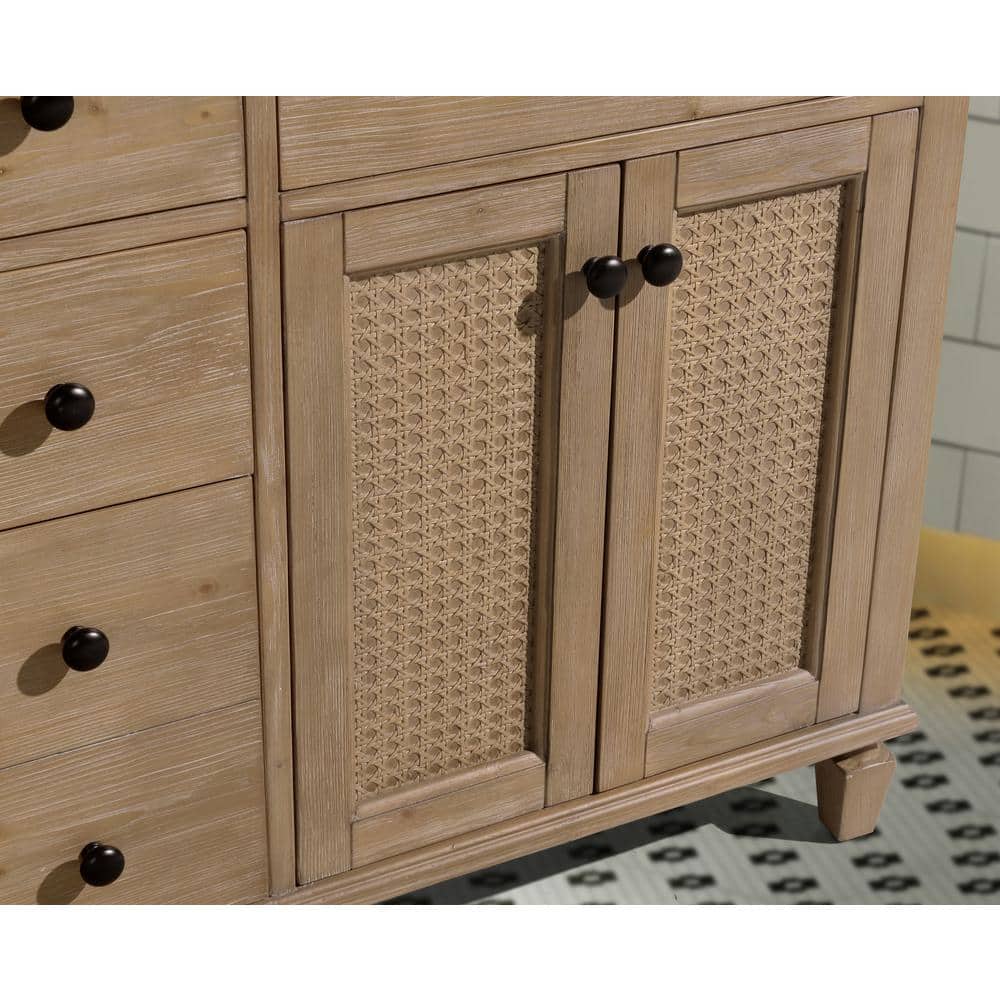Annie 55" Weathered Fir Double Sink Bathroom Vanity