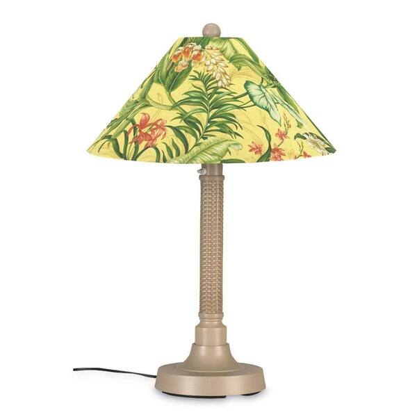 Patio Living Concepts Bahama Weave 34 in. Outdoor Mojavi Table Lamp with Soleil Shade