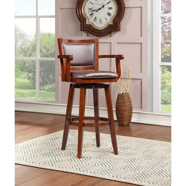 Broadmoor 60 in. H Cherry Wood 34 in. Barstool with Arms