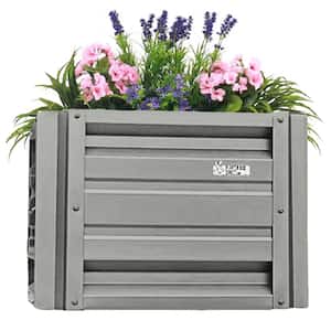 24 inch by 24 inch Square Burnished Slate Metal Planter Box