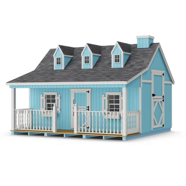 11 ft. x 12 ft. Pennfield Cottage Outdoor Wood Playhouse with Floor, Loft