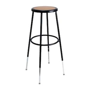 Felix Collection Height Adjustable 32 in. to 39 in. Stool, Black Metal Frame, Masonite Seat Pan, Assembly Ready