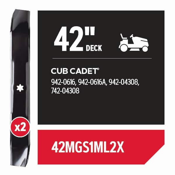 Riding Lawnmower Blades for 42 in. Deck, Fits Cub-Cadet Riding Mower, Set of 2 (42MGS1ML2X)