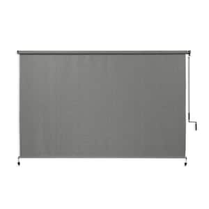 Steel Cordless 85% UV Block Fade Resistant Fabric Exterior Roller Shade Polyethylene 96 in. W x 84 in. L