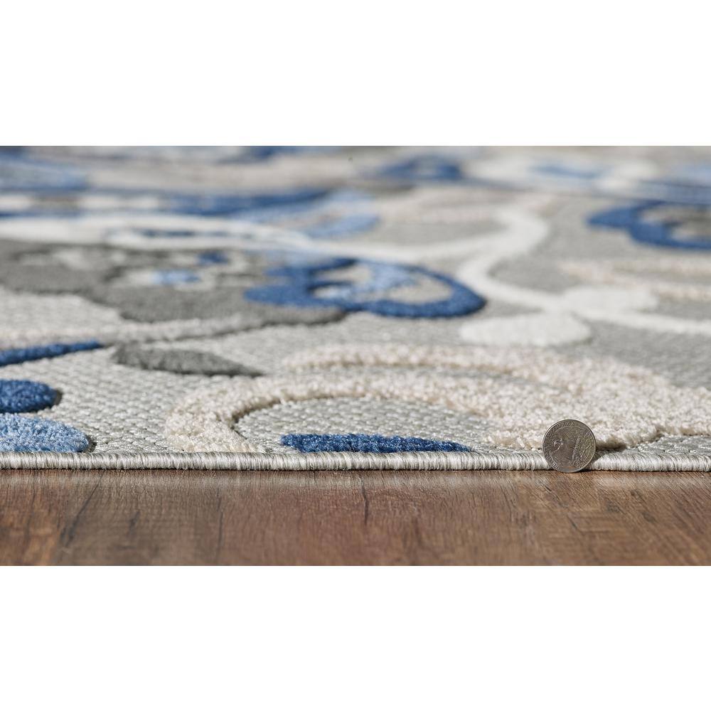 Transitional Blue-Gray XXL Synthetic Easy-Care Area Rug
