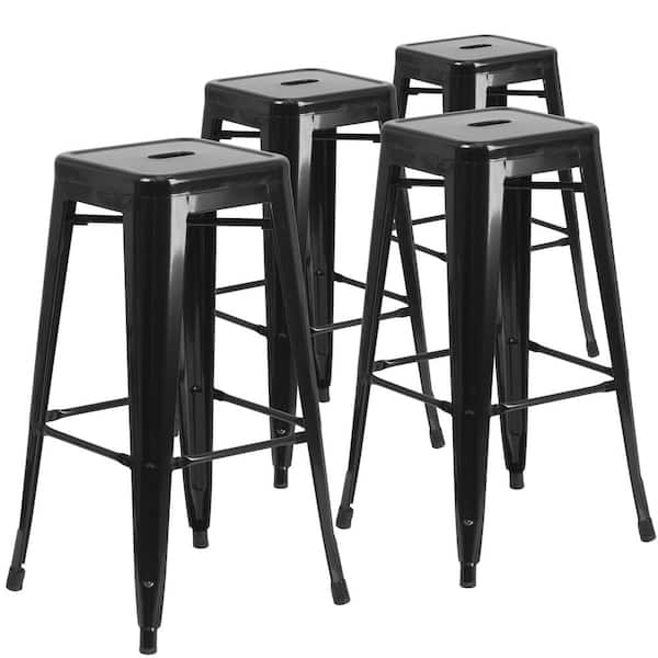 Carnegy Avenue Stackable Metal Outdoor Bar Stool (4-Pack)