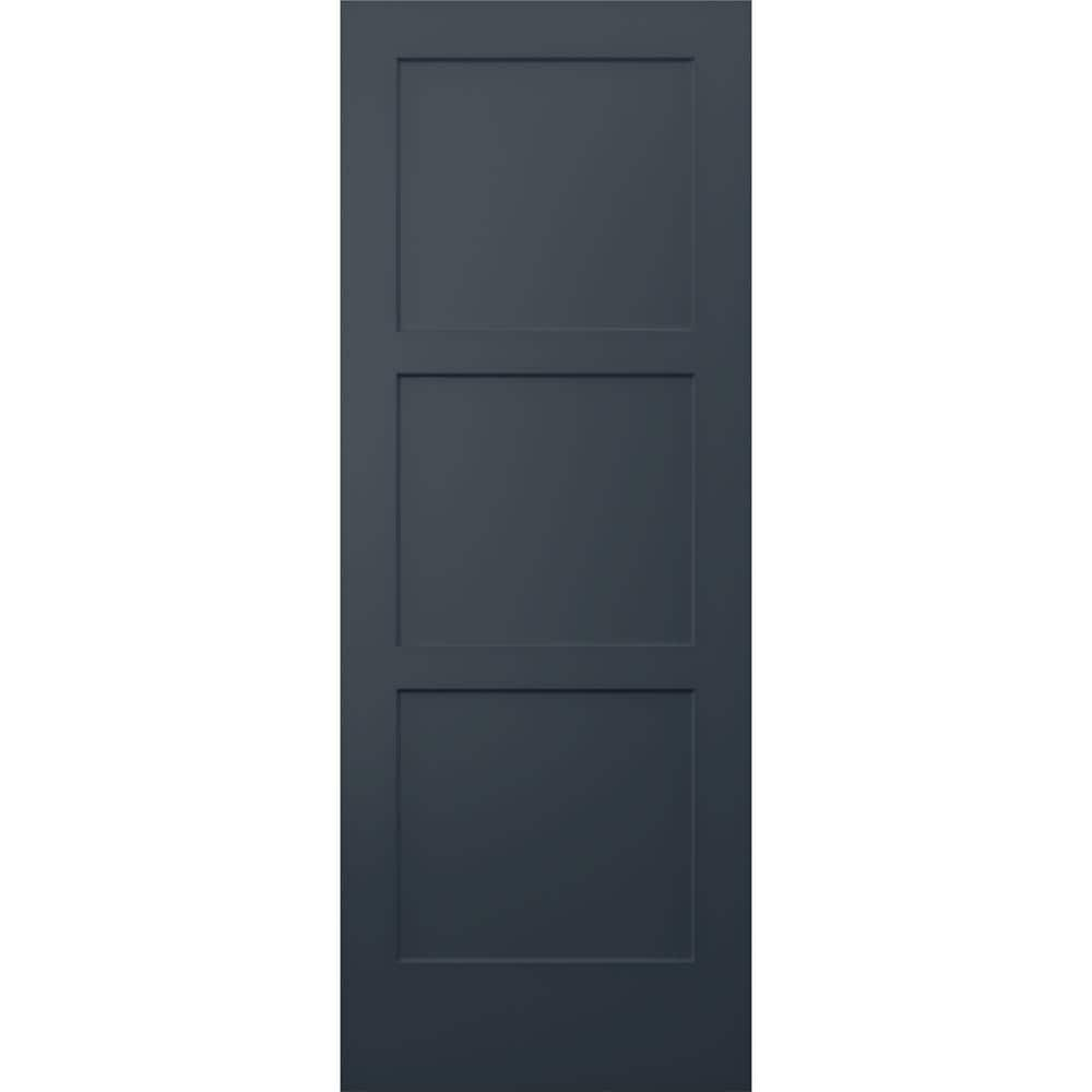 JELD-WEN 36 in. x 96 in. Birkdale Denim Stain Smooth Hollow Core Molded ...