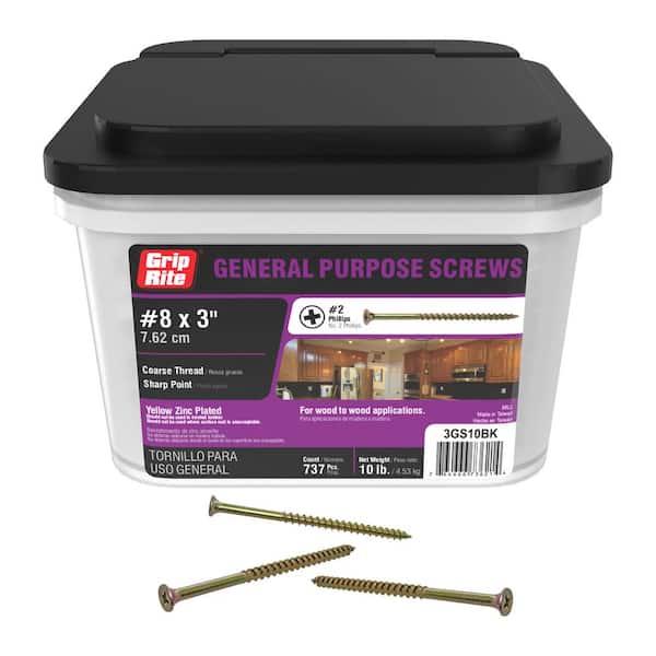 #8 x 3 in. #2 Phillips Bugle Head Coarse Thread Interior Wood Deck Screws (10 lbs. per Box)