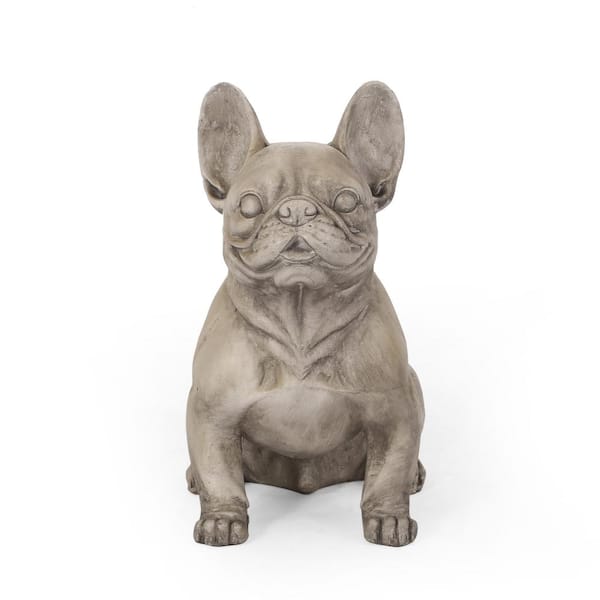 Unbranded 17 in. H Gray Dog Garden Sculpture Garden Statues