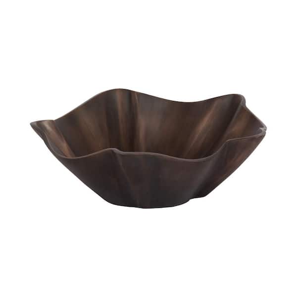Flutte Bronze Round Metal 9 in. Decorative Bowl