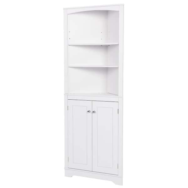 Unbranded 24.4 in. W x 13 in. D x 63.8 in. H Bathroom Linen Cabinet in White