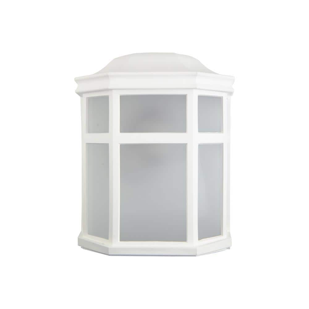 Sedona Wide Wall Mount 60-Watt Equivalent 800 Lumen White Motion Sensing Dusk-to-Dawn Flood Light No Bulb Included price history on PriceWatchPro