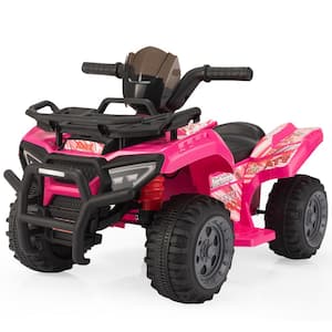 Kids Ride on ATV 4-Wheeler Quad Toy Car 6-Volt Kids ATV with Music and Horn, Pink