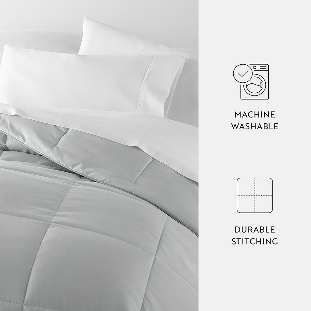 Light Gray King Down Alternative Microfiber Comforter Set