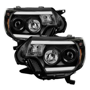 Toyota Tacoma 12-15 Projector Headlights - Light Bar DRL - Black