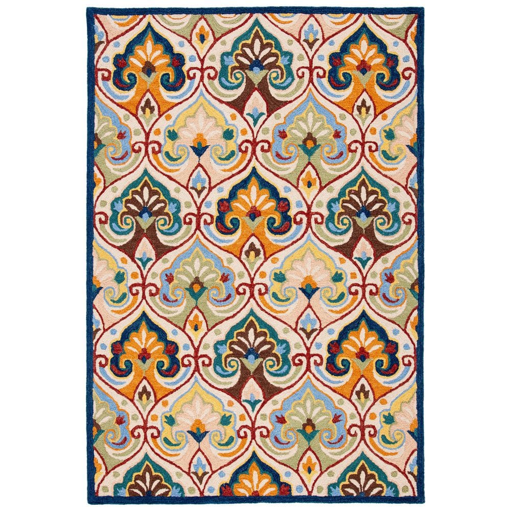 Hand-tufted Classic Blue Wool Rectangular Area Rug