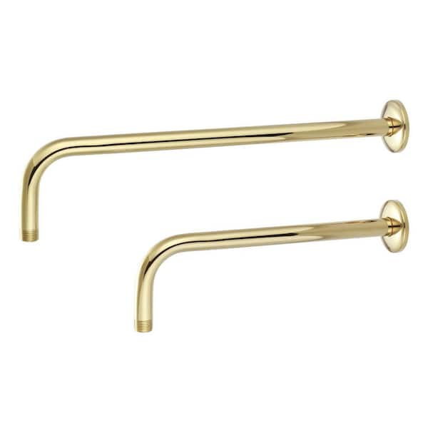 Barclay Products 1/2 in. IPS x 12 in. Wall Mount Shower Arm with Flange, in Polished Brass