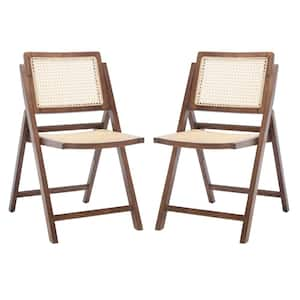 Desiree Wood/Natural 17.8 in. Wood Dining Chair Set of 2